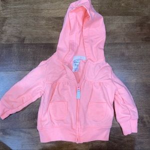 Pink hoodie Carter's 3m long sleeve with zipper and 2 pockets